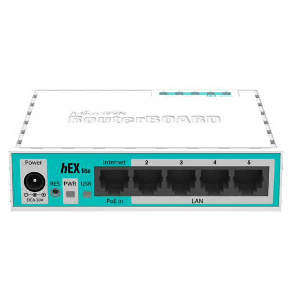 27556-2965_hex20lite201.png MikroTik hEX Lite Router, 5×Gigabit, RouterOS L4 (RB750r2)