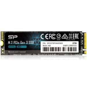 SSD 2TB Silicon Power A60 M.2 PCIe Gen3x4 NVMe 2200/1600 MB/s, SP002TBP34A60M28