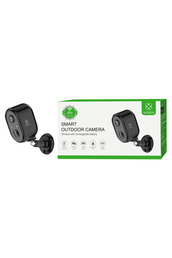 28941-2965_r4260-woox-outdoor-wireless-security-camera-p106-871_image.png Woox Smart Wi-Fi vanjska kamera, Full HD 1080p, baterija 5000mAh, IP65 vodootporna, microSD, WooxHome app, Alexa & Google Assistant