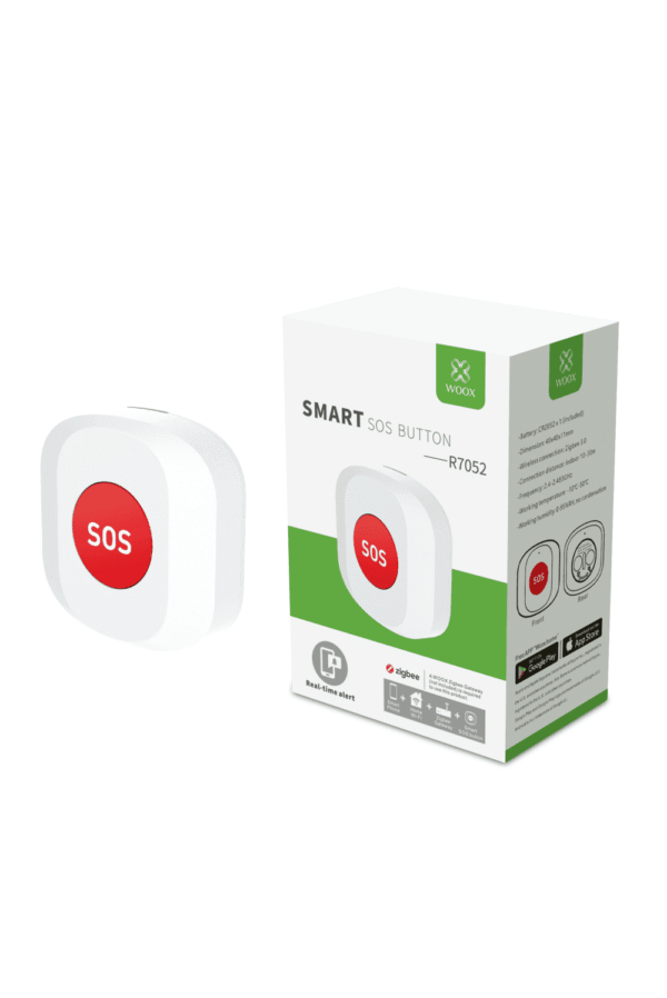 28989-2965_woox-r7052-smart-sos-button-p50-755_image.png Woox ZigBee Smart Wi-Fi SOS tipka, WooxHome app, Alexa & Google Assistant