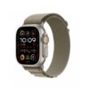 Apple Watch Ultra2 Cellular, 49mm Titanium Case w Olive Alpine Loop - Medium, mrey3bs/a