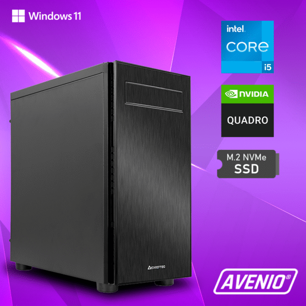 30774-2965_02270284.png Avenio BaseWS Intel Core i5 13400F 2.50GHz 32GB 512GB m.2 NVMe W10P/W11P nVidia Quadro T400 4GB GDDR6 P/N: 02270284