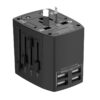 Univerzalni punjač Budi travel charger Budi 5A, 4x USB, EU/UK/AUS/US/JP, crni, 050561