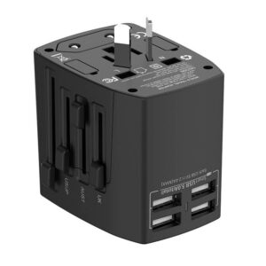 Univerzalni punjač Budi travel charger Budi 5A, 4x USB, EU/UK/AUS/US/JP, crni, 050561