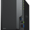 Synology DS223 DiskStation 2-bay NAS server, 2.5"/3.5" HDD/SSD, 2GB DDR4, 1×G-LAN, USB3.2×3, Wake on LAN/WAN