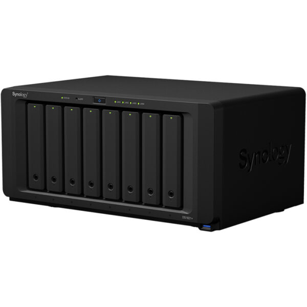 31072-2965_ds1821plus.jpg Synology DS1821+ DiskStation 8-bay NAS server, 2.5"/3.5" HDD/SSD/M.2, 4GB DDR4 , 4×G-LAN, USB3.0×4, eSATA×2, PCI-e, Wake on LAN/WAN