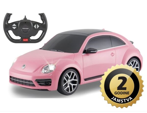 Jamara auto na daljinsko upravljanje DELUX VW Beatle - Buba, rozi 1:14
