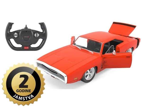 Jamara auto na daljinsko upravljanje DELUX Dodge Charger RT 1970, crvena, 1:16