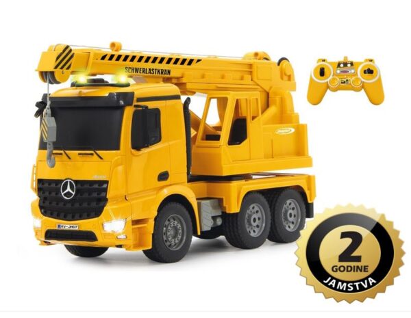 Jamara kamion na daljinsko upravljanje kran Mercedes-Benz Arocs, žuti 1:20