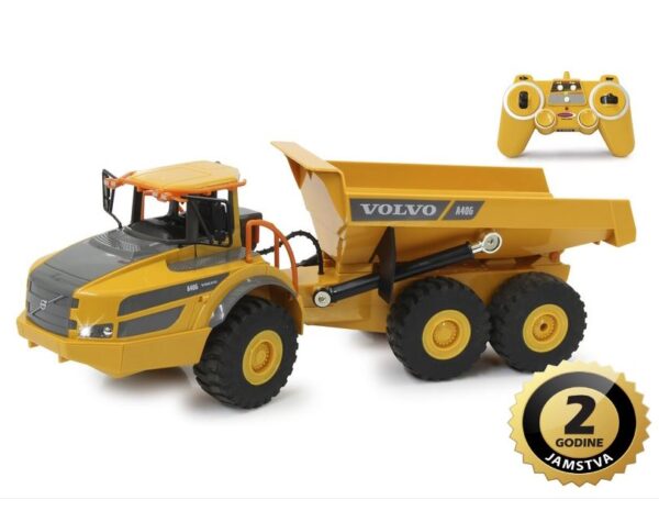 Jamara kamion na daljinsko upravljanje, kiper Volvo A40G, žuti 1:20