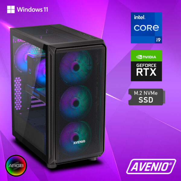 32740-2965_02242628.jpg Avenio Prodigy Intel Core i9 12900KF 64GB DDR5 2TB M.2 NVMe WiFi Bluetooth W11P NVIDIA GeForce RTX 4080 SUPER 16GB GDDR6X P/N: 02242628
