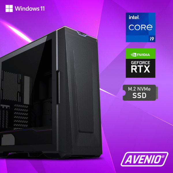 32861-2965_02242360_NEW2.png Avenio Prodigy Intel Core i9 14900K 3.20 - 6.00GHz 64GB 2TB m.2 NVMe WiFi Bluetooth W11P nVidia GeForce RTX 4090 24GB GDDR6X P/N: 02242360