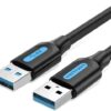 Kabel USB A - USB A 1m, 5Gbps, crni, VEN-CONBF