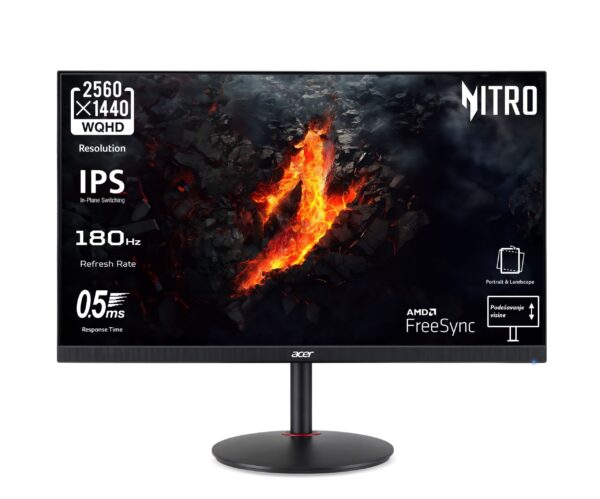 33087-2965_UM.HX2EE.307.jpg Monitor Acer Nitro XV272UV3bmiiprx, 27" QHD IPS 180Hz, 2x HDMI, DisplayPort, Zvučnici, Height adj. stand, UM.HX2EE.307