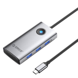 Orico 6u1 USB-C hub/punjač, HDMI 4K + 3×USB3.0 + USB-C PD 100W+ RJ45 (PW11-6PR-GY-EP)