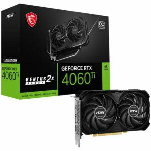 Grafička kartica MSI, nVidia RTX 4060 Ti VENTUS 2X BLACK OC, 16GB GDDR6, 3xDisplayPort, 1xHDMI