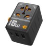 Univerzalni punjač Tessan 15W sa priključcima EU,UK,AU,US, 2x USB A, 1x USB C, WTA-01