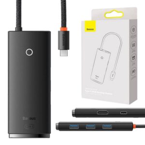 USB C Hub Baseus Lite Series 5u1, 3x USB 3.0, 1x HDMI, 1x USB C (PD 100W), WKQX080201