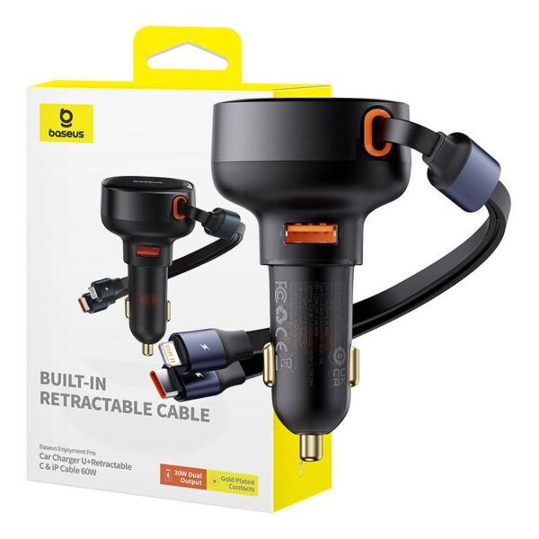 33874-2965_PastedPicture_2024_10_10_1025.jpg Auto punjač za smartphone/tablet/laptop Baseus Enjoyment 60W USB A, integrirani kabel USB C / Lightning, C00057802111-02