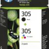 Tinta HP 305 2-Pack Tri-color/Black Original Ink Cartridge P/N: 6ZD17AE