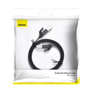 Kabel UTP CAT 6 flat 1m Baseus crni, PCWL-B01