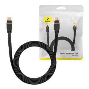 Kabel UTP CAT 7 5m flat Baseus crni, B00133207111-04