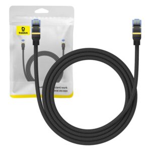 Kabel UTP CAT 7 1.5m braided Baseus crni, B0013320B111-02