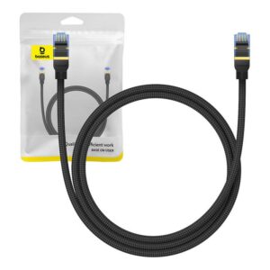 Kabel UTP CAT 7 1m braided Baseus crni, B0013320B111-01