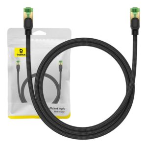 Kabel UTP CAT 8 1m braided Baseus crni, B0013320C111-01