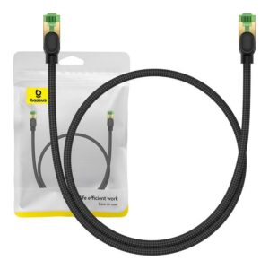 Kabel UTP CAT 8 0.5m braided Baseus crni, B0013320C111-00