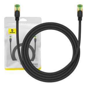 Kabel UTP CAT 8 1.5m braided Baseus crni, B0013320C111-02