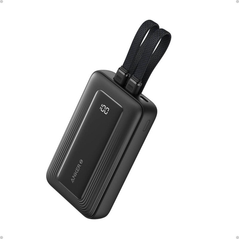 Anker Zolo Powerbank 20.000mAh, 30W sa ugrađenim USB-C + Lightning kabelima, crni