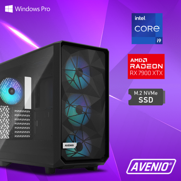 34345-2965_02242327.png Avenio Prodigy Intel Core i9 14900K 3.20 - 6.00GHz 64GB 2TB m.2 NVMe W11P AMD Radeon RX 7900 XTX 24GB GDDR6 P/N: 02242327
