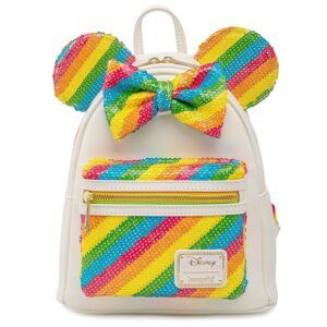 LOUNGEFLY DISNEY SEQUIN RAINBOW MINNIE MINI RUKSAK