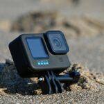 gopro camera on sand