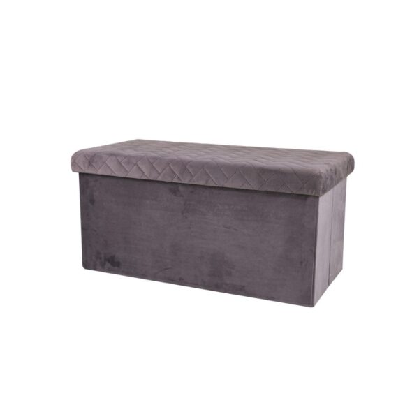 Sklopivi tabure s spremnikom-BARŠUNASTA TAMNO SIVA