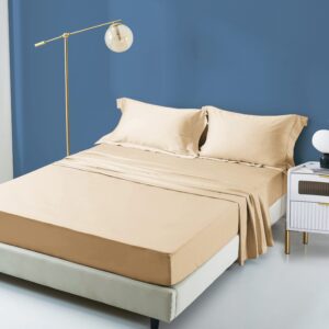 Pamučna plahta-BEŽ 200x220 cm +30cm