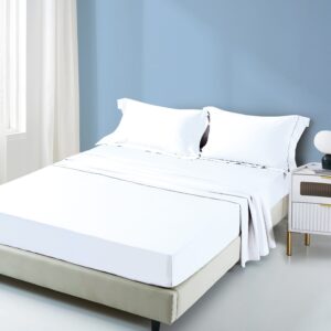 Pamučna plahta-BIJELA 200x220 cm +30cm