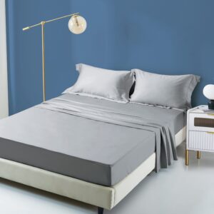 Pamučna plahta-SIVA 200x220 cm +30cm