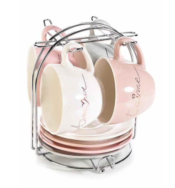 Set od 4 porculanske šalice sa stalkom „Relax“