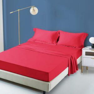 Pamučna plahta-CRVENA 200x220 cm +30cm