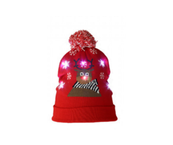 Božićna kapa s LED svjetlom "Jelenko"