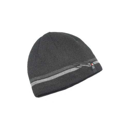Muška Zimska Kapa - crna s sivom crtom