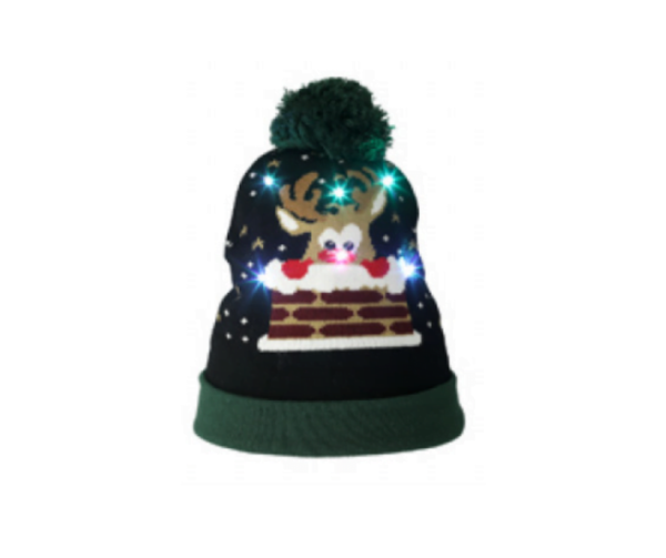 Božićna kapa s LED svjetlom "Dimnjak"