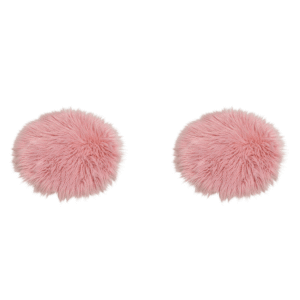 Par jastuka za stolice od umjetne ovčje vune Ø34cm  roza