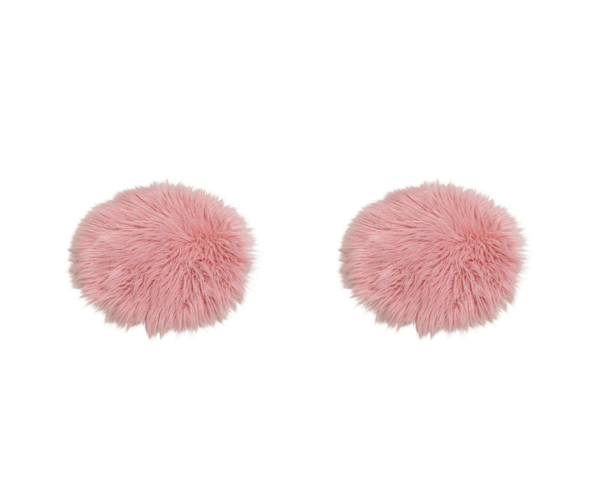 Par jastuka za stolice od umjetne ovčje vune Ø34cm  roza