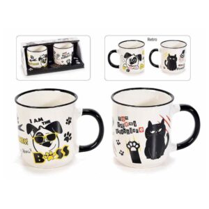 Set od 2 porculanske šalica Pas-Mačka
