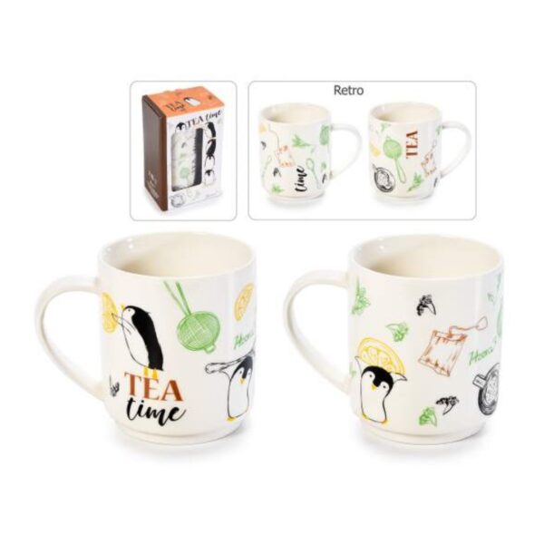 Set od 2 porculanske šalica Pingvin