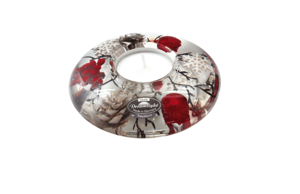 Stakleni Svijećnjak UFO Winter Berries-mini